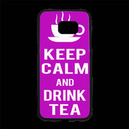 Coque Personnalisée Samsung S7 Edge Premium Keep Calm Drink Tea Violet