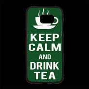 Coque Personnalisée Samsung S7 Edge Premium Keep Calm Drink Tea Vert