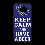 Coque Personnalisée Samsung S7 Edge Premium Keep Calm Have a beer Bleu
