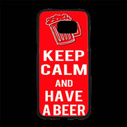 Coque Personnalisée Samsung S7 Edge Premium Keep Calm Have a beer Rouge
