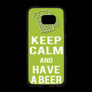 Coque Personnalisée Samsung S7 Edge Premium Keep Calm Have a beer Vert pomme