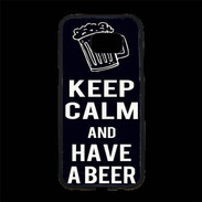 Coque Personnalisée Samsung S7 Edge Premium Keep Calm Have a beer Noir