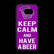 Coque Personnalisée Samsung S7 Edge Premium Keep Calm Have a beer Violet