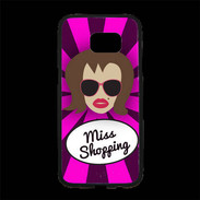 Coque Personnalisée Samsung S7 Edge Premium Miss Shopping Chatain