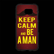 Coque Personnalisée Samsung S7 Edge Premium Keep Calm Be a Man Rouge
