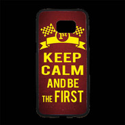 Coque Personnalisée Samsung S7 Edge Premium Keep Calm and Be the First Rouge