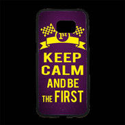 Coque Personnalisée Samsung S7 Edge Premium Keep Calm and Be the First Violet