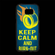 Coque Personnalisée Samsung S7 Edge Premium Keep Calm and Burn Out Bleu