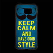 Coque Personnalisée Samsung S7 Edge Premium Keep Calm and Have a good Style Bleu