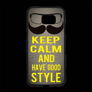 Coque Personnalisée Samsung S7 Edge Premium Keep Calm and Have a good Style Gris