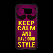 Coque Personnalisée Samsung S7 Edge Premium Keep Calm and Have a good Style Rose