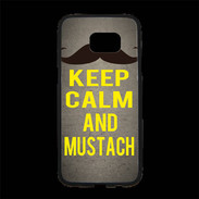 Coque Personnalisée Samsung S7 Edge Premium Keep Calm and Mustach Gris