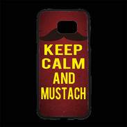 Coque Personnalisée Samsung S7 Edge Premium Keep Calm and Mustach Rouge