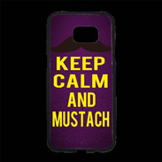 Coque Personnalisée Samsung S7 Edge Premium Keep Calm and Mustach Violet