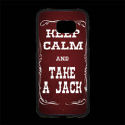 Coque Personnalisée Samsung S7 Edge Premium Keep Calm and Take Jack Rouge