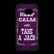 Coque Personnalisée Samsung S7 Edge Premium Keep Calm and Take Jack Violet