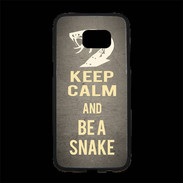 Coque Personnalisée Samsung S7 Edge Premium Keep Calm and Be a Snake Gris