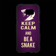 Coque Personnalisée Samsung S7 Edge Premium Keep Calm and Be a Snake Violet