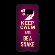 Coque Personnalisée Samsung S7 Edge Premium Keep Calm and Be a Snake Rose