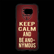 Coque Personnalisée Samsung S7 Edge Premium Keep Calm and Be Anonymous Rouge