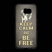 Coque Personnalisée Samsung S7 Edge Premium Keep Calm and Be Free Gris