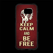Coque Personnalisée Samsung S7 Edge Premium Keep Calm and Be Free Rouge