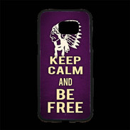 Coque Personnalisée Samsung S7 Edge Premium Keep Calm and Be Free Violet