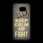 Coque Personnalisée Samsung S7 Edge Premium Keep Calm and Fight Gris