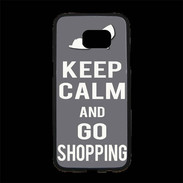 Coque Personnalisée Samsung S7 Edge Premium Keep Calm Go Shopping Gris