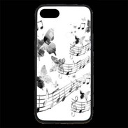 Coque iPhone 7 Premium Dessin de note de musique en noir et blanc 75