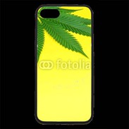 Coque iPhone 7 Premium Feuille de cannabis sur fond jaune 2