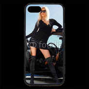 Coque iPhone 7 Premium Femme blonde sexy voiture noire