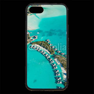 Coque iPhone 7 Premium Vue aérienne Bungalow à Tahiti