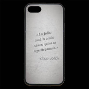 Coque iPhone 7 Premium Les Folies Gris Citation Oscar Wilde