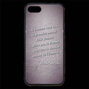Coque iPhone 7 Premium Homme veut Violet Citation Oscar Wilde