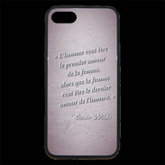 Coque iPhone 7 Premium Homme veut Rose Citation Oscar Wilde