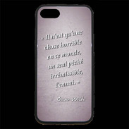 Coque iPhone 7 Premium Horrible ennui Rose Citation Oscar Wilde