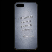 Coque iPhone 7 Premium Ami poignardée Bleu Citation Oscar Wilde