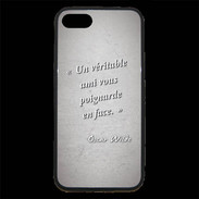 Coque iPhone 7 Premium Ami poignardée Gris Citation Oscar Wilde