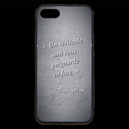 Coque iPhone 7 Premium Ami poignardée Noir Citation Oscar Wilde