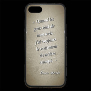 Coque iPhone 7 Premium Avis gens Sepia Citation Oscar Wilde
