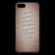 Coque iPhone 7 Premium Avis gens Rouge Citation Oscar Wilde