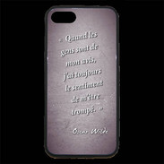 Coque iPhone 7 Premium Avis gens violet Citation Oscar Wilde