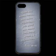 Coque iPhone 7 Premium Bons heureux Bleu Citation Oscar Wilde