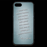 Coque iPhone 7 Premium Bons heureux Turquoise Citation Oscar Wilde