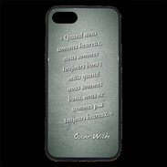 Coque iPhone 7 Premium Bons heureux Vert Citation Oscar Wilde
