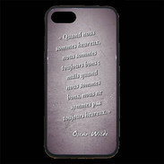 Coque iPhone 7 Premium Bons heureux Violet Citation Oscar Wilde
