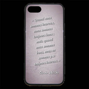 Coque iPhone 7 Premium Bons heureux Rose Citation Oscar Wilde