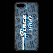Coque iPhone 7 Premium Since crane bleu 1969