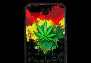 Coque iPhone 7 Premium Feuille de cannabis et cœur Rasta